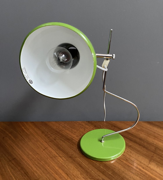 Image 1 of Lampe de table en métal vert par Josef Hurka pour Lidokov 1960S