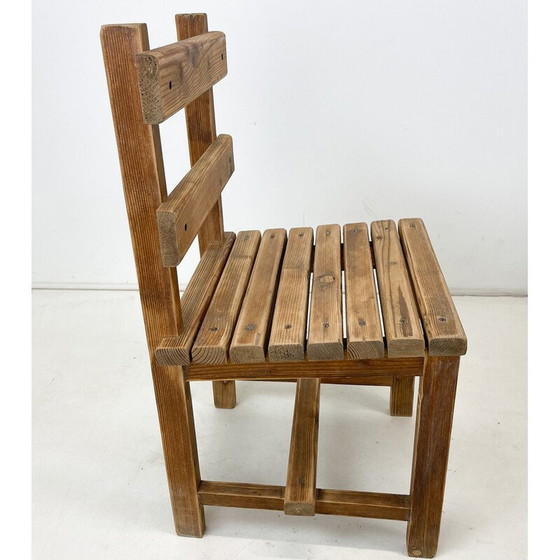Image 1 of Banc vintage avec 3 chaises en bois