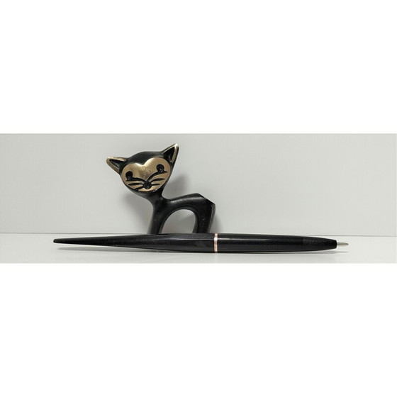 Image 1 of Porte-plume zoomorphe en bronze patiné noir, 1970