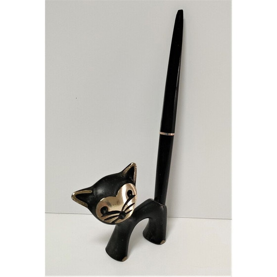 Image 1 of Porte-plume zoomorphe en bronze patiné noir, 1970