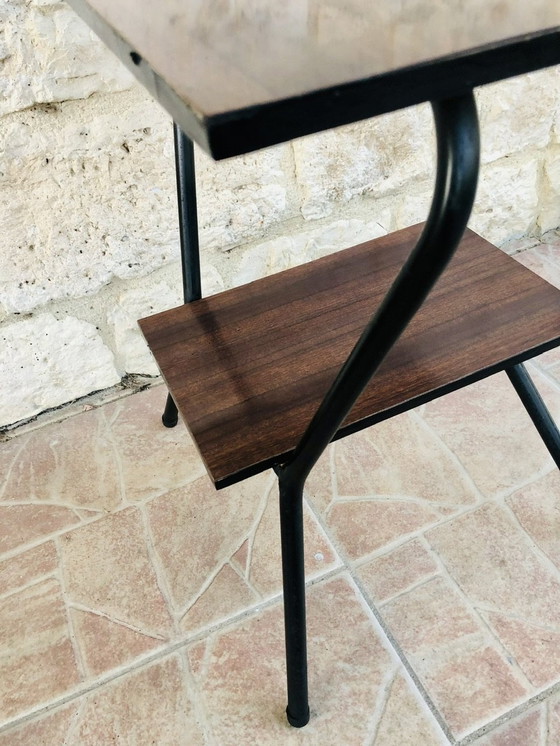 Image 1 of  Table d'appoint vintage en métal avec plateau en formica, 1960S