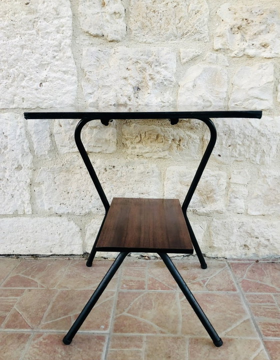 Image 1 of  Table d'appoint vintage en métal avec plateau en formica, 1960S