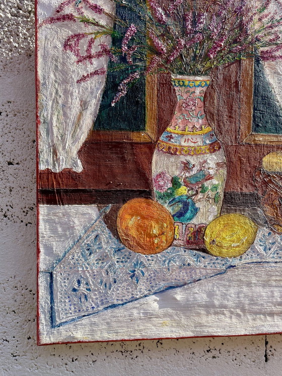 Image 1 of Nature Morte Huile Sur Toile Contemporaine 