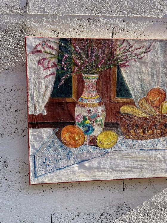 Image 1 of Nature Morte Huile Sur Toile Contemporaine 