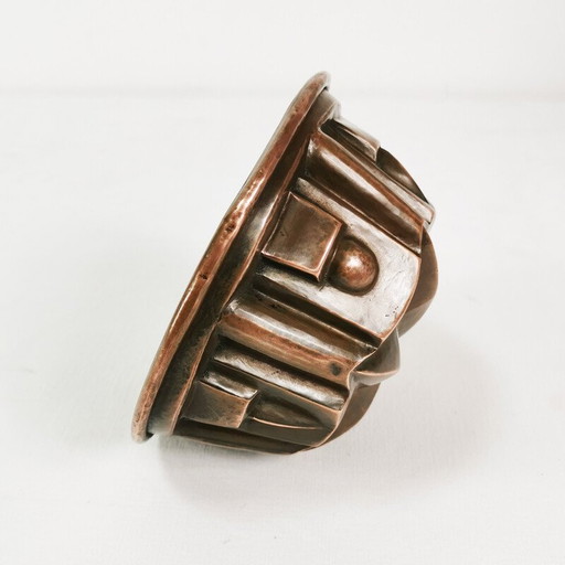 Boîte à gâteaux vintage en cuivre Art Déco, Allemagne 1920