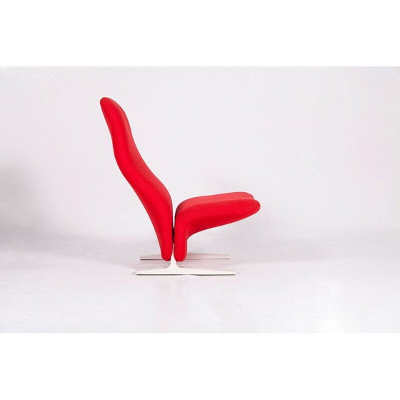 Image 1 of Fauteuil concorde vintage en laine rouge et acier par Artifort, 1960