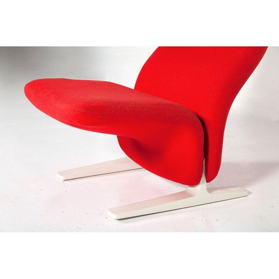 Image 1 of Fauteuil concorde vintage en laine rouge et acier par Artifort, 1960