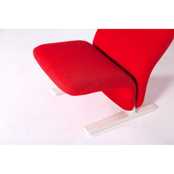 Image 1 of Fauteuil concorde vintage en laine rouge et acier par Artifort, 1960
