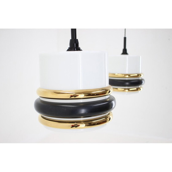 Image 1 of Lampe suspendue vintage en verre, Tchécoslovaquie, années 1970