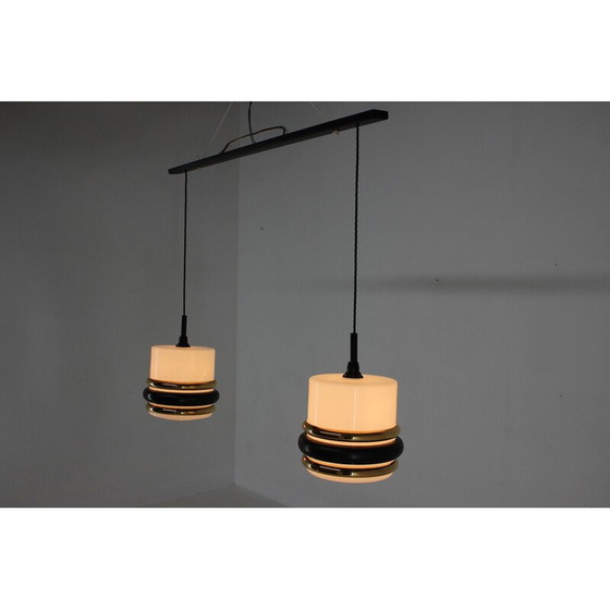 Image 1 of Lampe suspendue vintage en verre, Tchécoslovaquie, années 1970