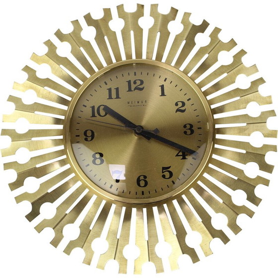 Image 1 of Horloge murale vintage en forme de soleil, Allemagne 1980