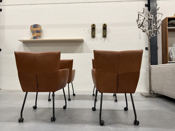 Image 1 of 4 Design On Stock Moka Dining Chairs On Wheels Cera Cognac