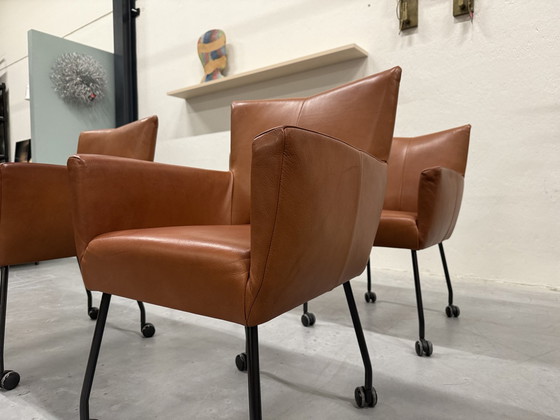 Image 1 of 4 Design On Stock Moka Dining Chairs On Wheels Cera Cognac