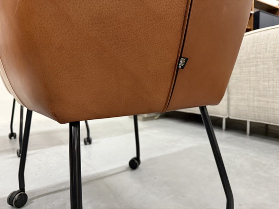 Image 1 of 4 Design On Stock Moka Dining Chairs On Wheels Cera Cognac