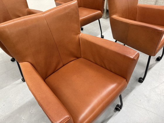 Image 1 of 4 Design On Stock Moka Dining Chairs On Wheels Cera Cognac