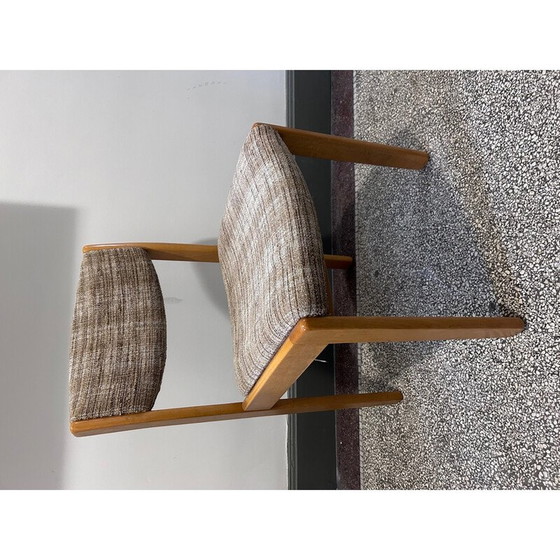 Image 1 of Paire de chaises vintage en bois verni et laine, 1970