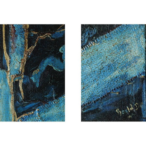 Paire de peintures vintage de Roald Ditmer