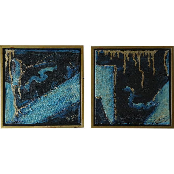 Image 1 of Paire de peintures vintage de Roald Ditmer