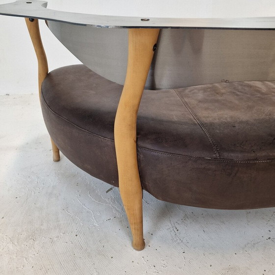 Image 1 of Canapé vintage "Fantasy Island" en bois, acier et cuir par Kurt Bayer, Allemagne 1980