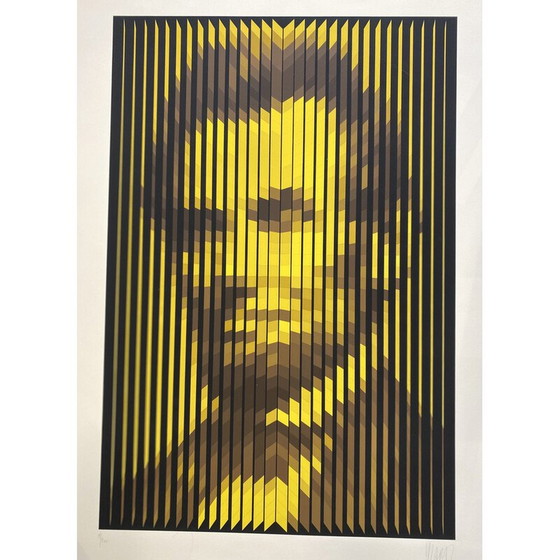 Image 1 of Sérigraphie vintage "Abraham Lincoln" en couleur sur papier vélin par Yvaral, 1979