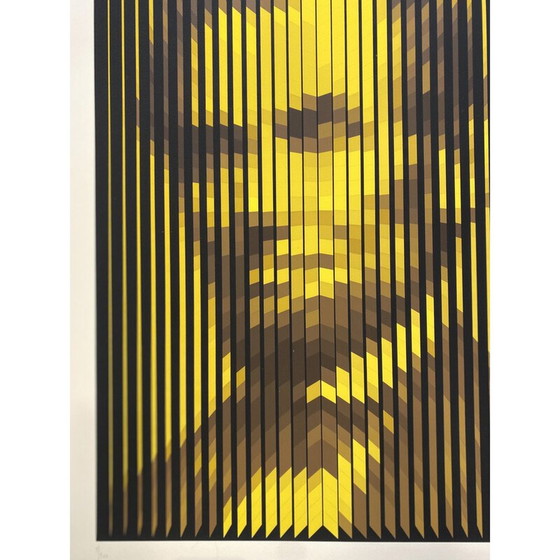 Image 1 of Sérigraphie vintage "Abraham Lincoln" en couleur sur papier vélin par Yvaral, 1979