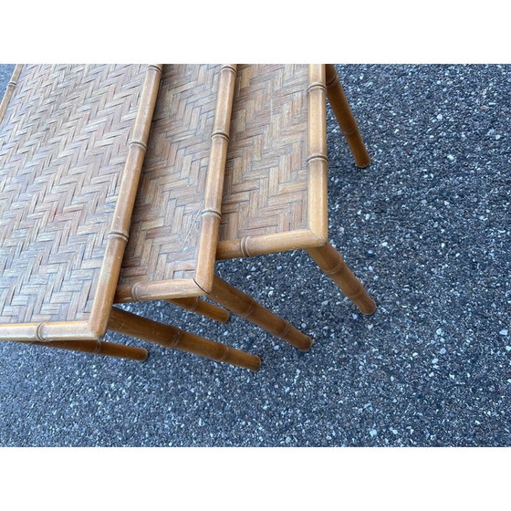 Image 1 of Tables gigognes en bambou vintage, 1970