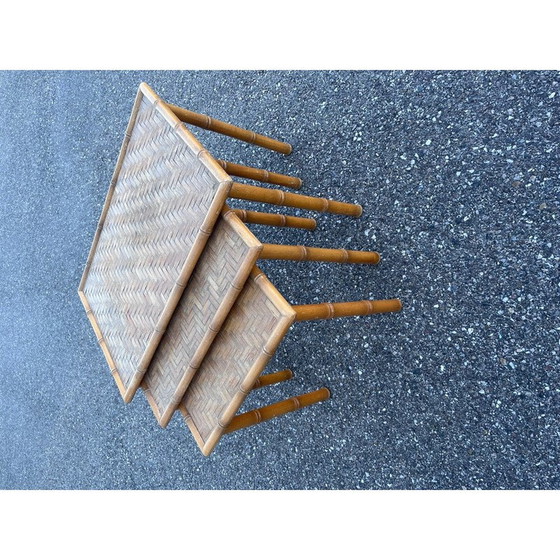 Image 1 of Tables gigognes en bambou vintage, 1970