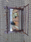 porte-manteau vintage en laiton avec miroir ajustable