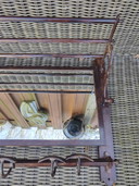 porte-manteau vintage en laiton avec miroir ajustable