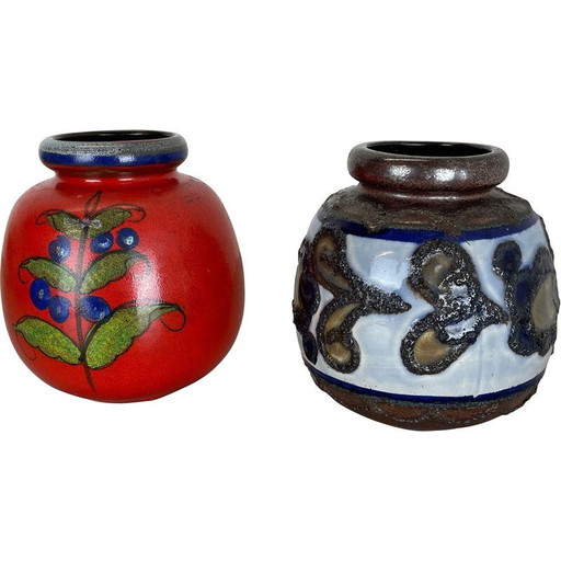 Paire de vases en céramique vintage de Scheurich, Allemagne, années 1970