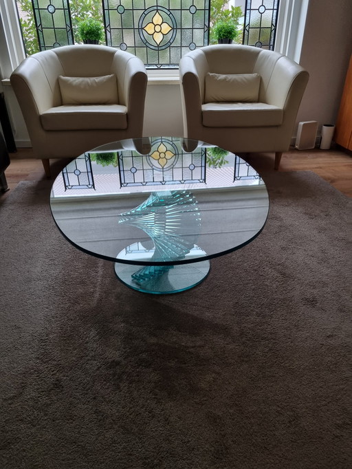 Table basse ovale en verre