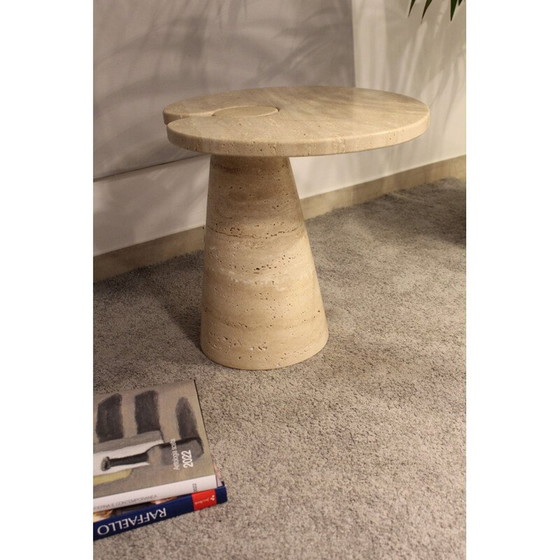 Image 1 of Table basse vintage en travertin par Angelo Mangiarotti, Italie 1970