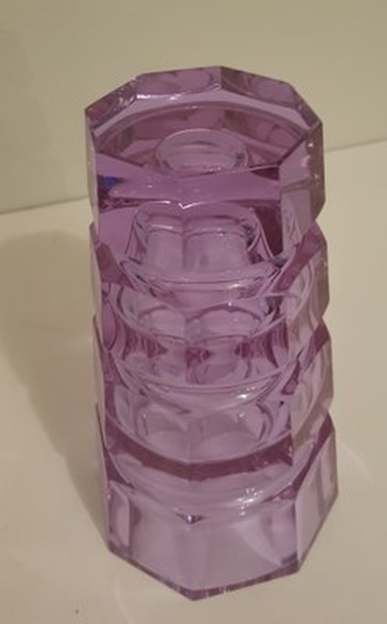 Image 1 of Vase Vintage Art Déco par Josef Hoffmann pour Ludwig Moser Bohemia, 1930S