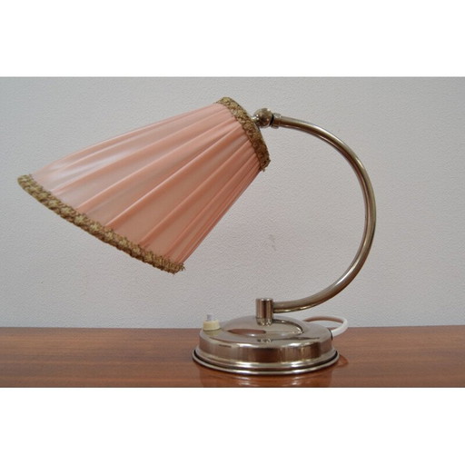 Lampe de table art déco chromée, tchèque 1930