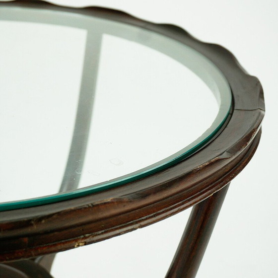 Image 1 of Table basse circulaire en verre de style italien du milieu du siècle dernier