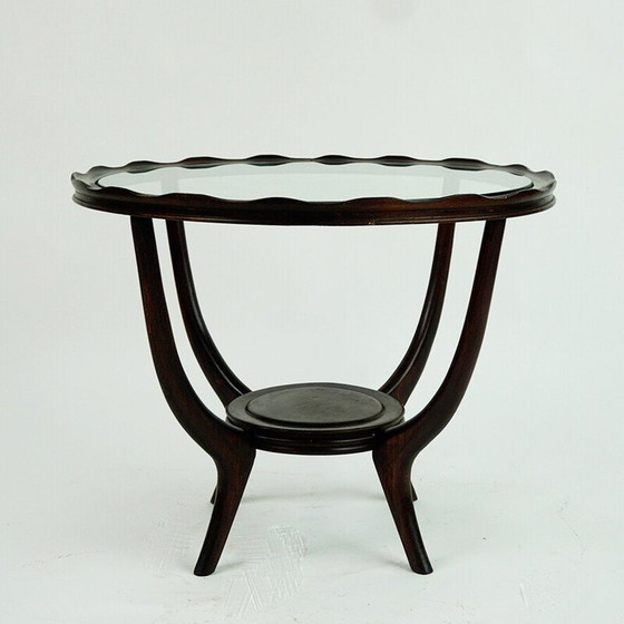 Image 1 of Table basse circulaire en verre de style italien du milieu du siècle dernier