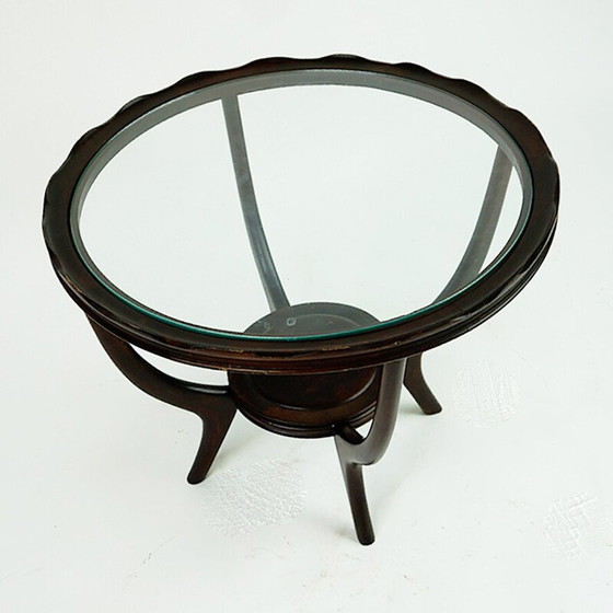 Image 1 of Table basse circulaire en verre de style italien du milieu du siècle dernier