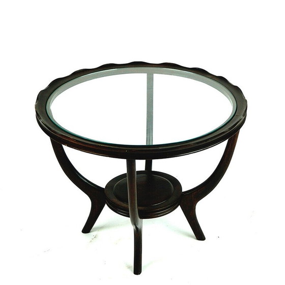 Image 1 of Table basse circulaire en verre de style italien du milieu du siècle dernier