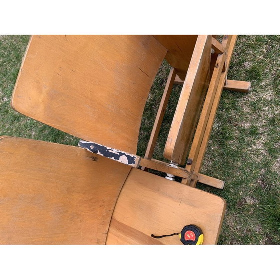 Image 1 of Banc de cinéma vintage avec 4 sièges, Hongrie 1950