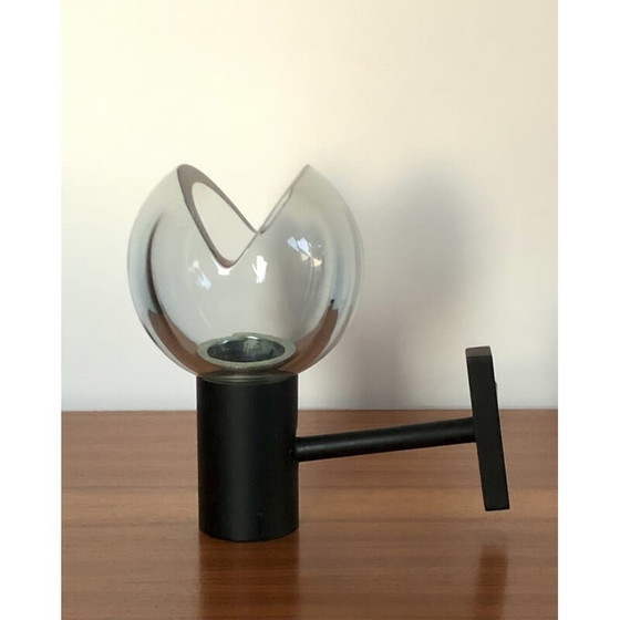 Image 1 of Applique vintage en verre Murano teinté gris par Flavio Poli, Italie 1960
