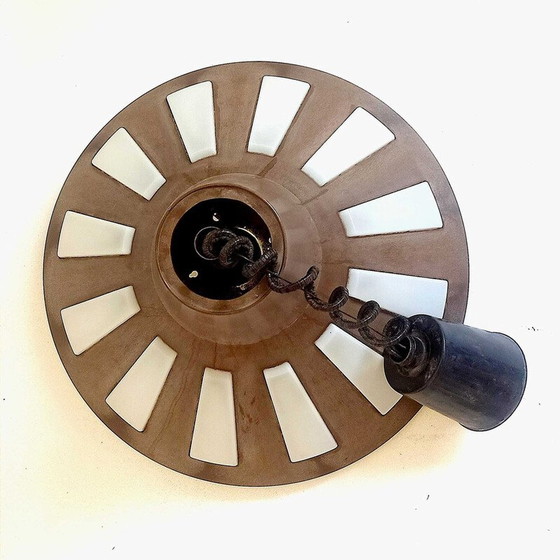 Image 1 of Lampe suspendue vintage en bakélite marron clair et plastique, années 1970