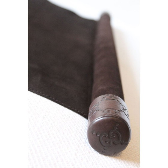 Image 1 of Présentoir vintage gucci en cuir daim marron