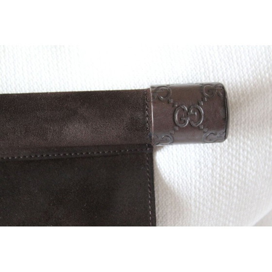 Image 1 of Présentoir vintage gucci en cuir daim marron