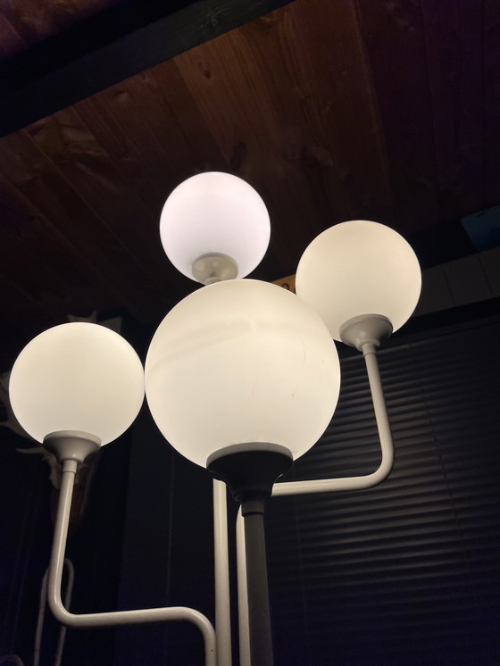 Image 1 of Lampadaire Vintage Blanc Space Age avec 4 Ampoules