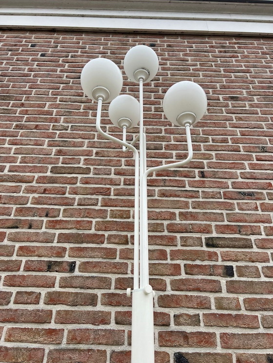 Image 1 of Lampadaire Vintage Blanc Space Age avec 4 Ampoules