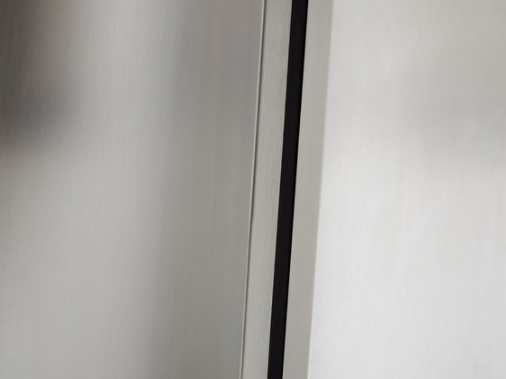 Image 1 of Luigi Saccardo for Arrmet Brushed Steel Black Glass Dining Table 1970