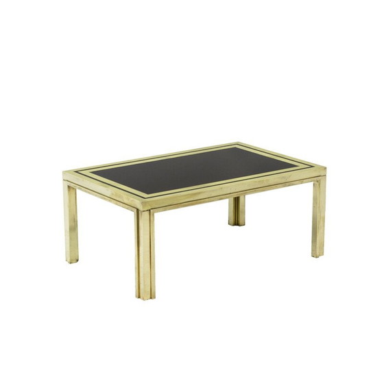 Image 1 of Paire de tables d'appoint vintage en laiton doré par Maison Iiwans, 1970