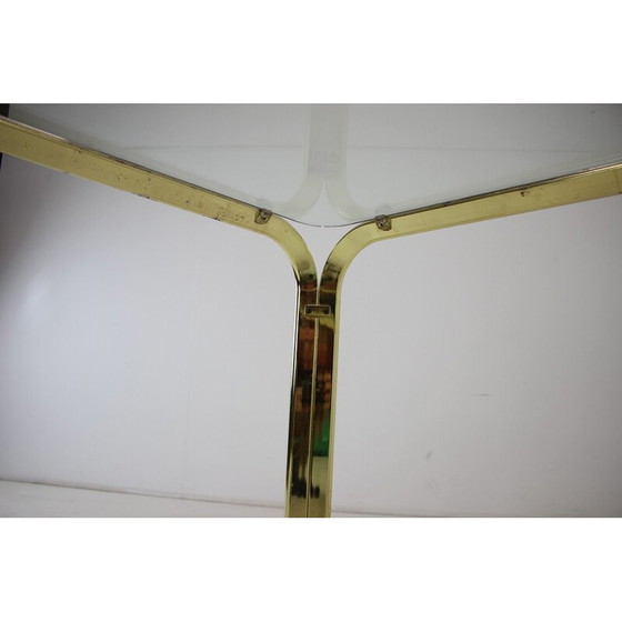 Image 1 of Table vintage en laiton et verre, Allemagne 1970