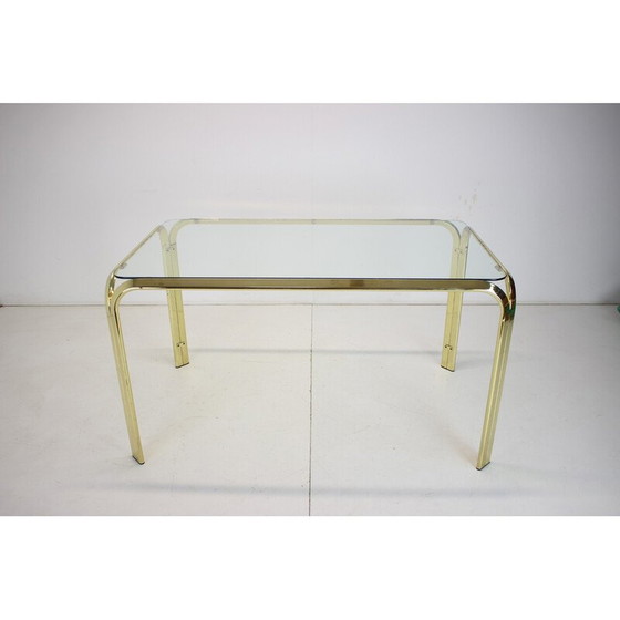 Image 1 of Table vintage en laiton et verre, Allemagne 1970