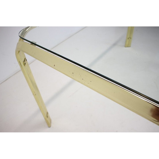 Image 1 of Table vintage en laiton et verre, Allemagne 1970